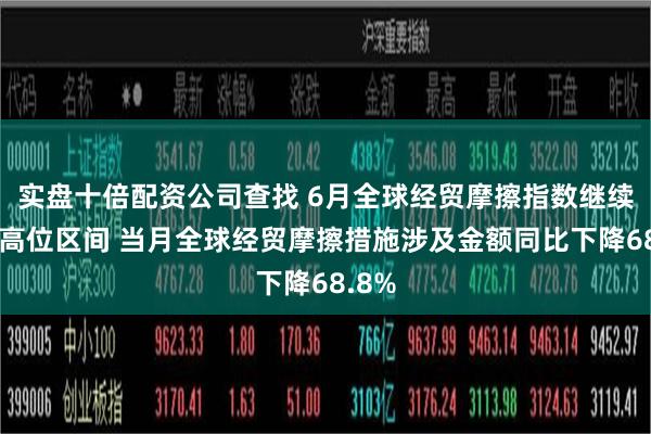 实盘十倍配资公司查找 6月全球经贸摩擦指数继续处于高位区间 当月全球经贸摩擦措施涉及金额同比下降68.8%
