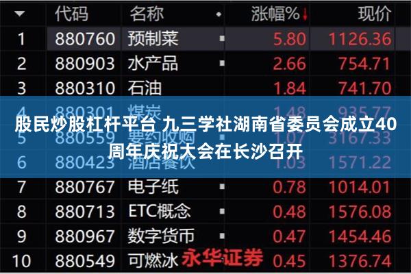 股民炒股杠杆平台 九三学社湖南省委员会成立40周年庆祝大会在长沙召开