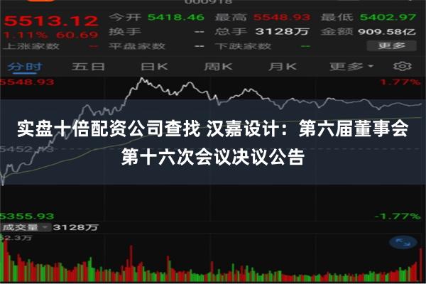 实盘十倍配资公司查找 汉嘉设计：第六届董事会第十六次会议决议公告